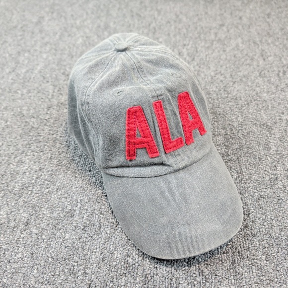 Adams Vintage Collegiate ALA Hat OSFM Grey Red Leather Strap Dad Cap LP101 — photo 2